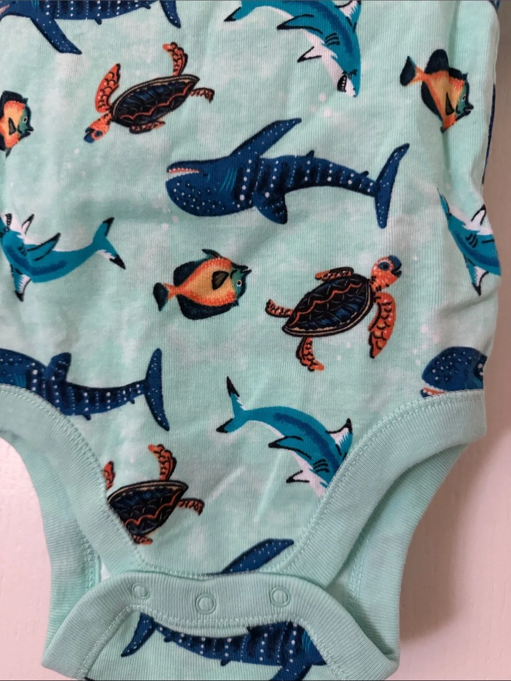 Old Navy Aqua Sea Creature Print One-Piece Bodysuit